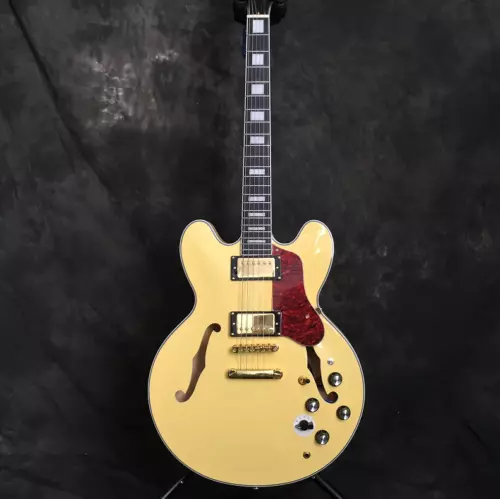 Custom Shop 1959 ES-355 Electric Guitar Cream Semi Hollow Body H-H Pickups