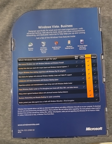 Microsoft Windows Vista Business 32 Bit DVD UPGRADE - Picture 2 of 5
