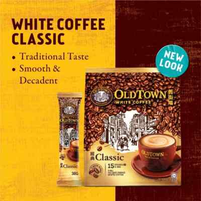 OLDTOWN| CLASSIC INSTANT PREMIX 3 IN 1 WHITE COFFEE| (38g x 15 Sticks) MALAYSIA