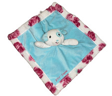 Betsey Johnson Blue Puppy dog Pink Roses Security Blanket Lovey