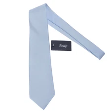 Drake's NWT Neck Tie in Light Blue & White Mini Chevron Stripes 100% Silk