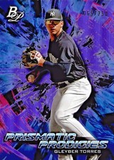 2018 Bowman Platinum Gleyber Torres Rookie Prismatic Prodigies Purple #065/250