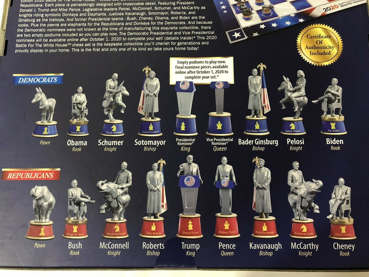 2020 Battle for White House Collector's Edition Chess Set Board
