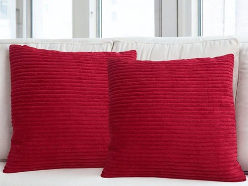 Set of 4 - Cushion Covers Plain Corduroy Cord Jumbo Super Soft 18x18" 45x45cm - Picture 44 of 192