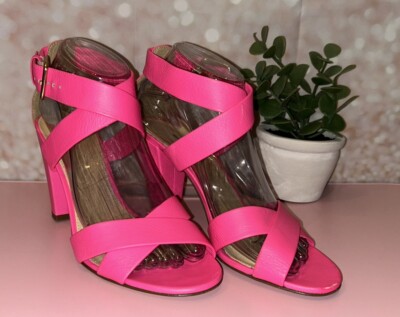 Hot Pink Block Heels Strappy Sandals Size Women’s