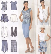 Simplicity 2188 Easy Summer Top Vest Skirt Capri Pants Pattern Size XXS - XXL