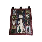 Tapestry Wall Hanging Snowman Christmas Collage 31"x24" Cottage Core Granny Core