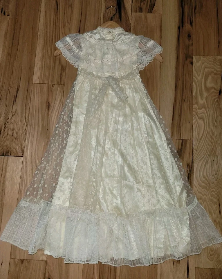 De colección. Gunne Sax Jessica McClintock Encaje Renacimiento Novia Talla Vestido 5 niñas años 80 Foto 2 de 4
