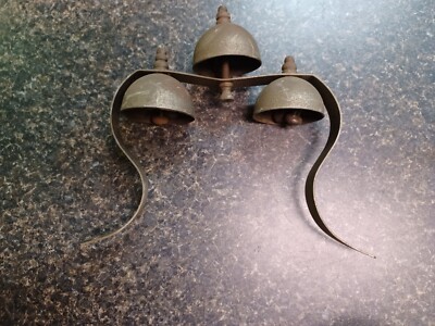 Vintage 3 Bell Sleigh Bells Horse Harness Collar Tower 9