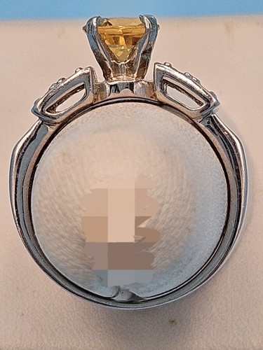 925 Silver yellow stone Citrine tone Ring Sz 8 In Box Wow-Factor, sparkling New! - Picture 6 of 13