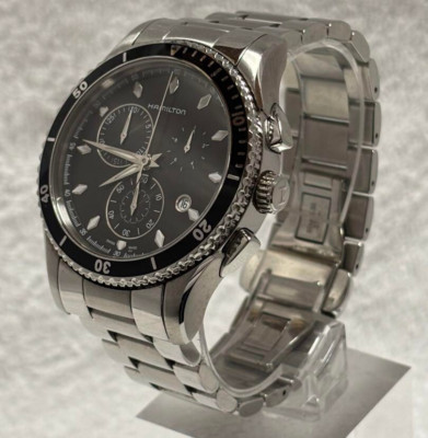 [USED Excellent] HAMILTON Jazzmaster Quartz Chronograph Black Dial w/ Box F/S