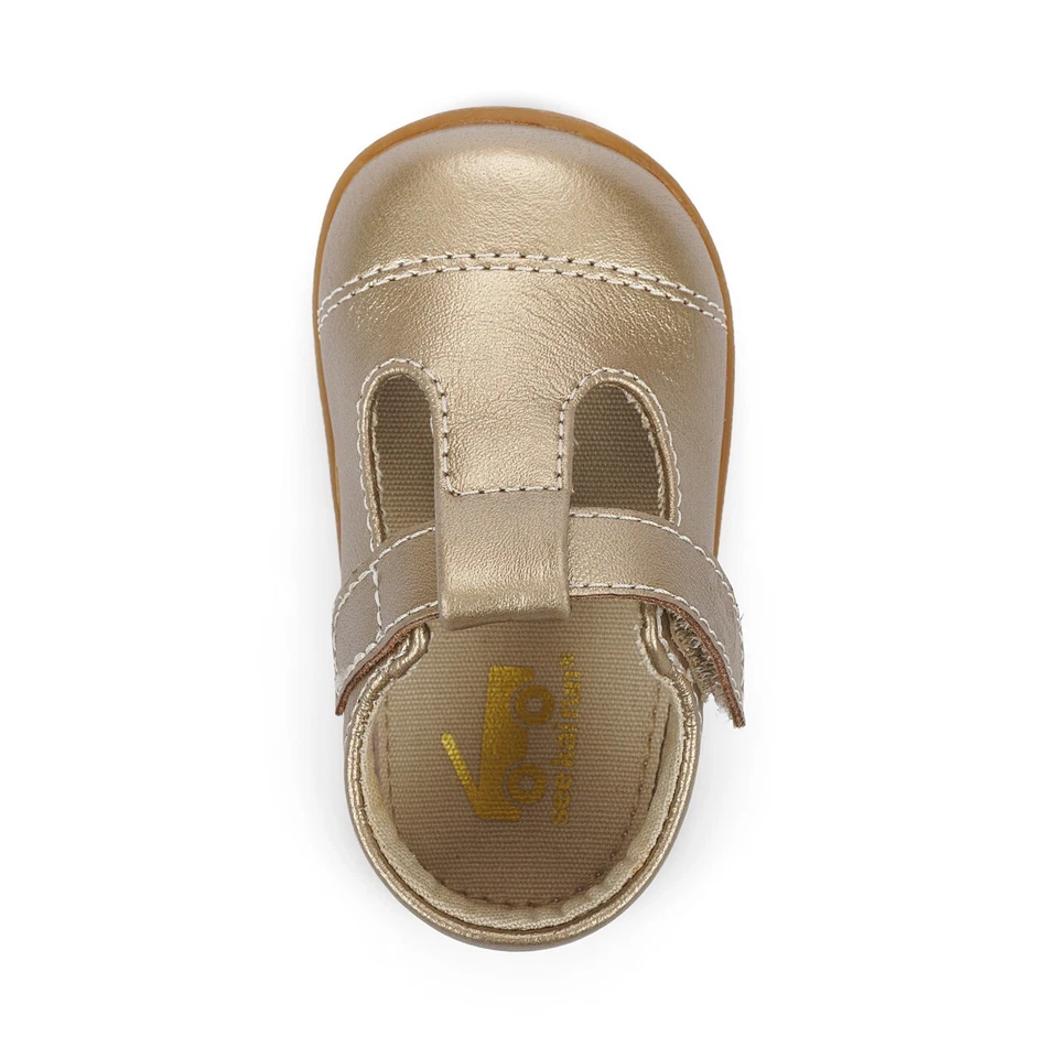 New See Kai Run  Bianca Mini Gold leather maryjane shoes, infant 6,NIB - Image 3 of 4