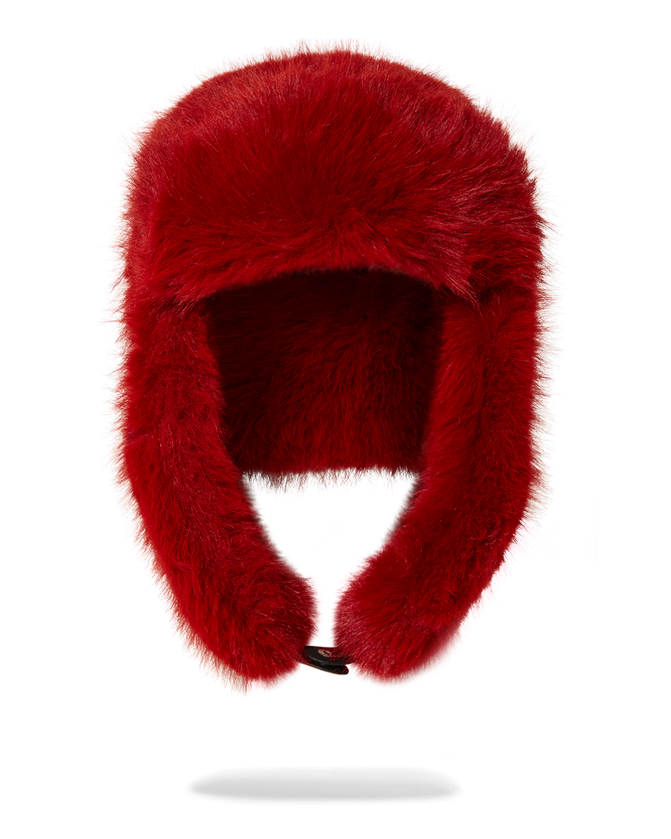 SPRAYGROUND SKY HIGH SEEKERS ARCTIC RED BIG FUR AVIATOR TRAPPER
