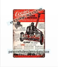nostalgic s collectible 1952 Cooper Klipper Power Mower Lawnmower metal tin sign