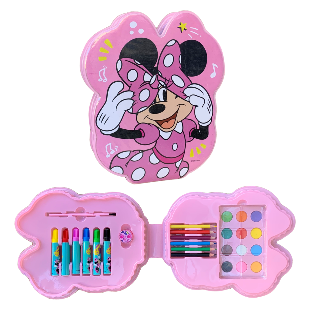 Minnie Valigetta Set Per Colorare Con Pennarelli E Acquarelli Per Bambini