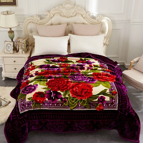 Queen King Fleece Blanket Plush Rachel 2Ply Reversible Heavy Bed Blanket 5-10lbs - Picture 10 of 100