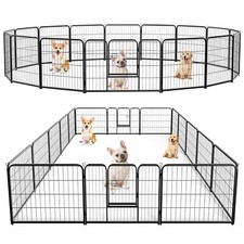 Indoor Dog Playpen Fence with Door 8/16 Panels, Small/Medium Pets and Puppies