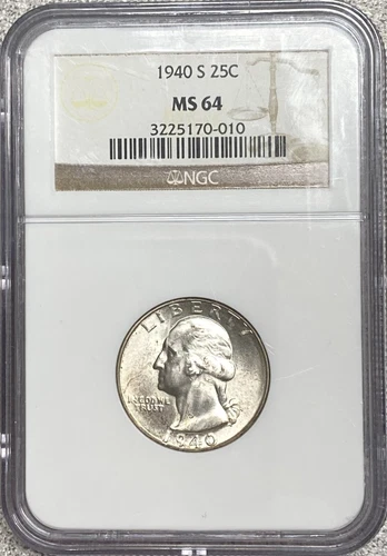 1940-S Washington Quarter NGC MS64
