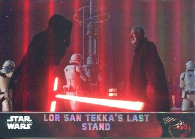 Star Wars Force Awakens Chrome Refractor Base Card #8 Lor San Tekka's Last Stand