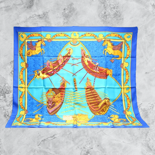 HERMES スカーフ　カレ90 Les Bissone De Venise Hermes Scarf 90 