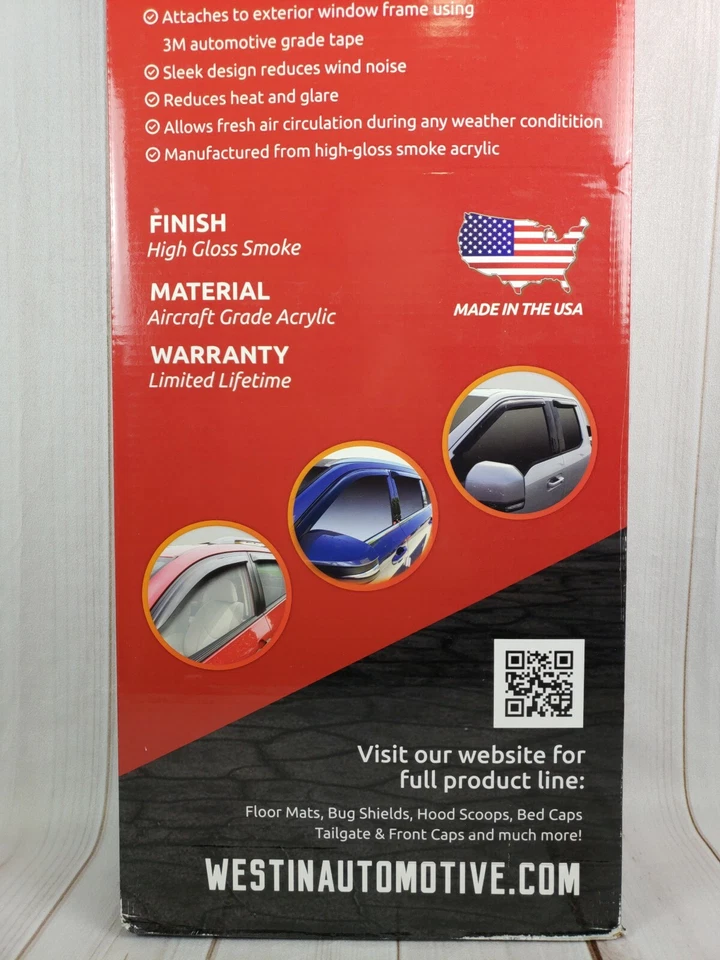 Deflector de lluvia de viento delgado Westin 72-88452 para Toyota Highlander 2014-2019 Foto 3 de 4