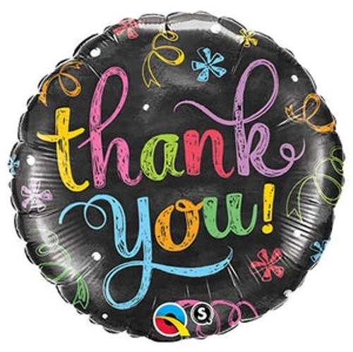 18" Thank You Chalkboard Foil Balloon - Qualatex party supply decoration - 第 1/1 張圖片