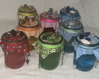 Dream Jar - Handmade ART - Crystals - Real Shells - Multiple Colors Available