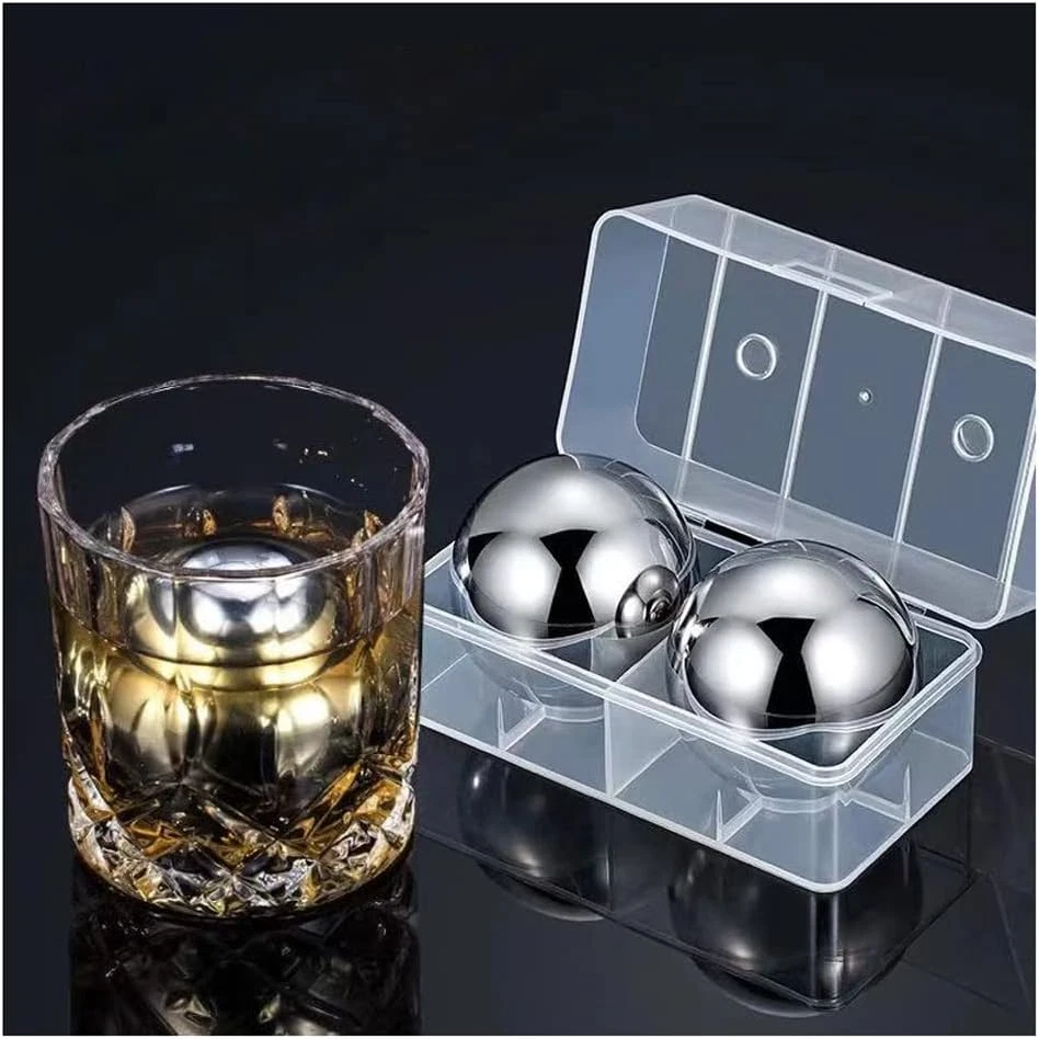 Reusable Stainless Steel Ice Cube Metal Large Whiskey Stones Gift Set for Men Ch - Image 2 of 4