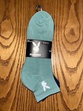 PLAYBOY BUNNY LOGO CONCEPT ONE MEN'S QUATER SOCKS SIZE 10/13 3 PAIRS