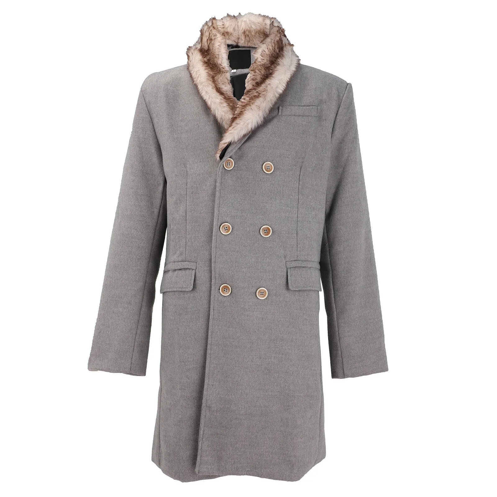 ALTRA Cappotto uomo autunno inverno media lunghezza tasche manica lunga caldo bottoni
