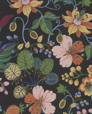 Eijffinger Tapete 392504 Carmen Blumen Blüten schwarz bunt Vlies Vliestapete