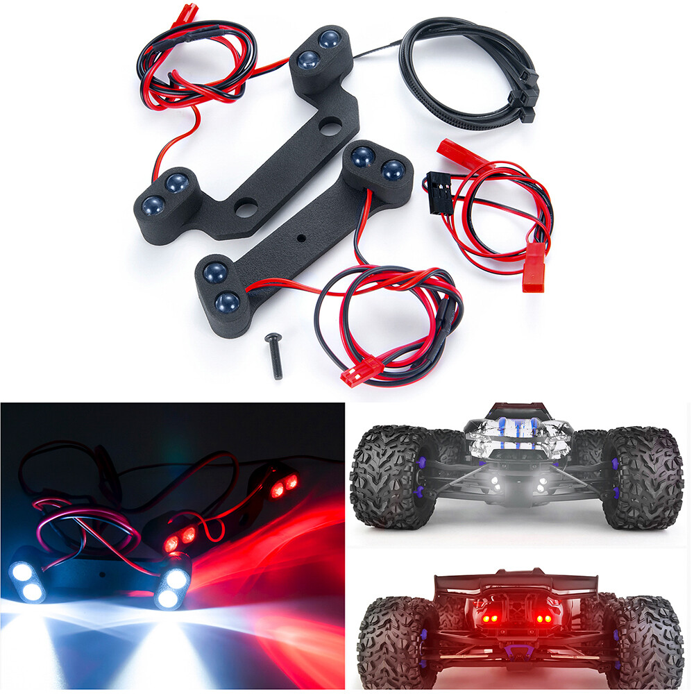 GTIWUNG Kit 2 LEDs RC – Phares Blancs Ou Rouges 5mm – Pour Voiture Camion 1/8 1/10 – Alimentation Directe Récepteur