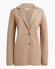 J.CREW 148 Slide Pocket BROWN Two Button Cardigan Cotton Sweater Blazer XXL