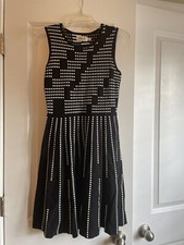 Eliza J dress. Fit and Flare Jacqaurd. Black and white. Worn once.