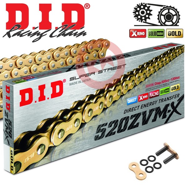 Kette Antriebskette DID 520ZVMX Gold/Gold 120 Glieder Honda CBF 100 ABS 2006-image