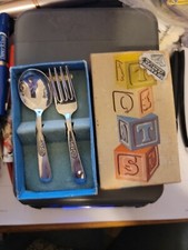 1930s Child's Fork And Spoon Set Holmes  Edwards Silverplate