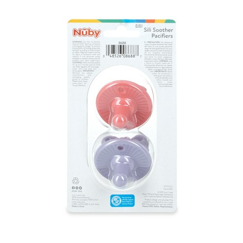 Paquete de 2 chupetes chupetes chupetes chupetes Nuby 3D Sili - 100% silicona - 0+ meses - sin BPA - Imagen 35 de 35
