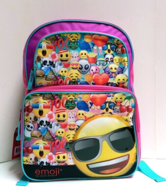 Emoji Cartoon Colorful Canvas Casual Retro Travel School Backpack & Pouch Set Pac Man Backpack main image 4