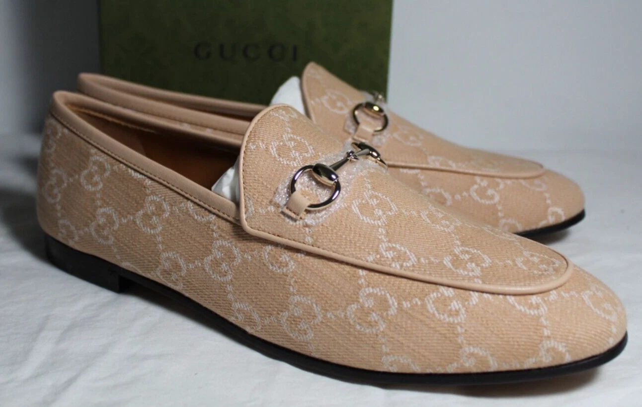 Mocassins plats Gucci GG Supreme mocassin Horsebit denim d'été 40,5 431467 neufs avec étiquette