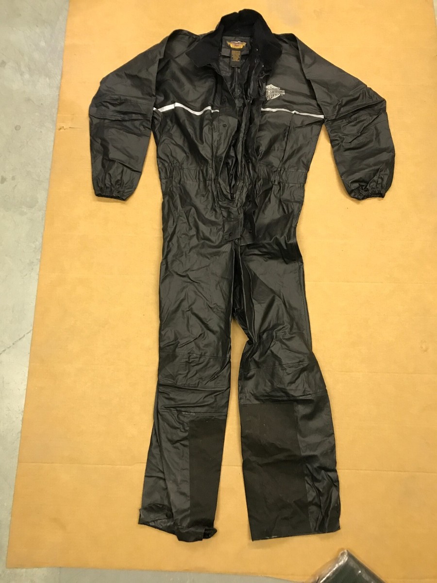 Harley Davidson 1 Piece Rain Suit Size XSmall Black Harley Davidson 1 Piece Rain Suit Size XSmall Black