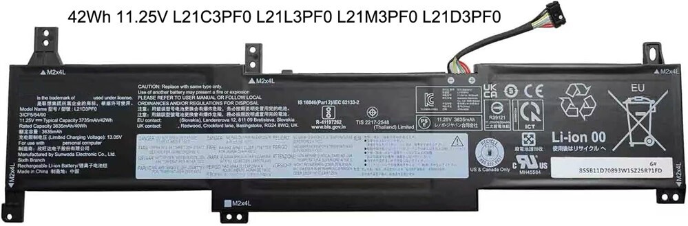 Lenovo IdeaPad 1 15AMN7 バッテリー残96% 42Wh 11.25V Battery for Lenovo IdeaPad 1 15AMN7 82VG 15IRU7 15ALC7