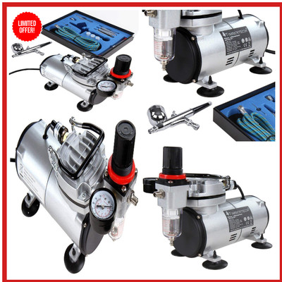 Timbertech Luxus Airbrush-Set mit höchstem Luftdruck und Doppelhandlung