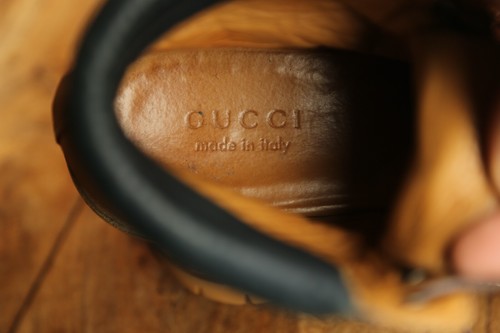 Gucci stivali nabuk marrone marrone marrone scuro scarpe uomo UK 8 US 9 EU 42 E - Foto 10 di 12