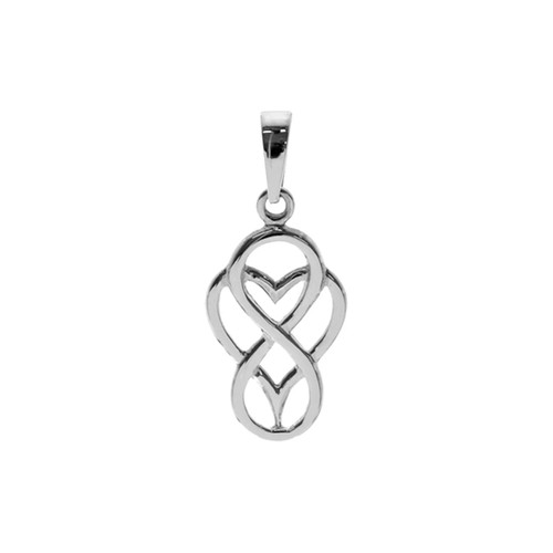 Infinity Herz Anhänger Sterling Silber 925 Punze alle Kettenlängen Brandneu