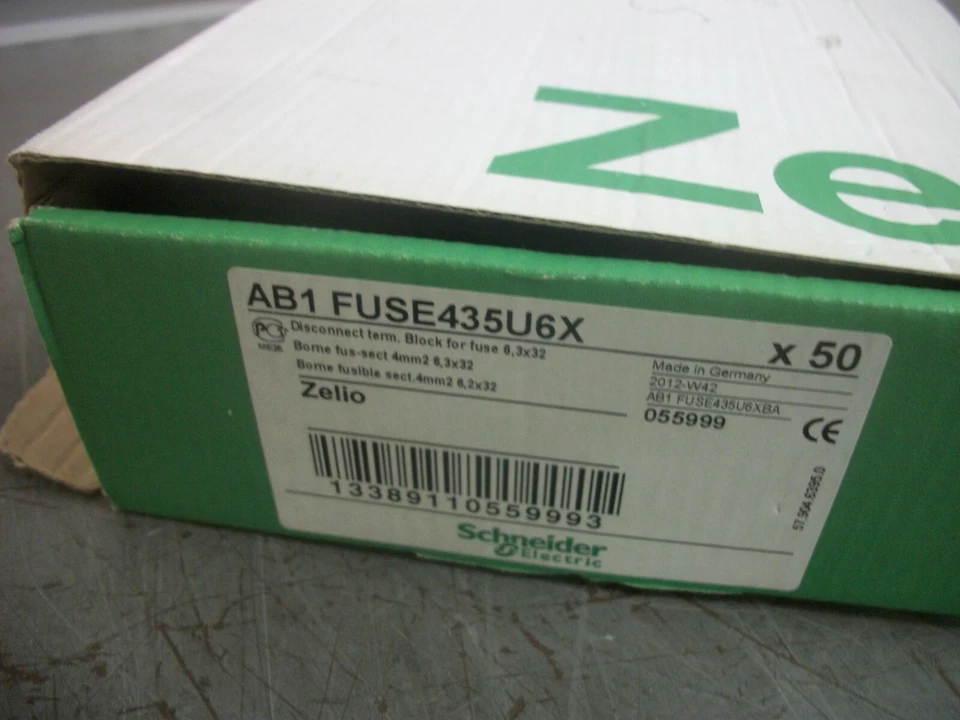 TELEMECANIQUE BOX OF 30 4mm2 DISCONNECT TERM BLOCK FUSES AB1FUSE435U6X NIB - Image 3 of 3