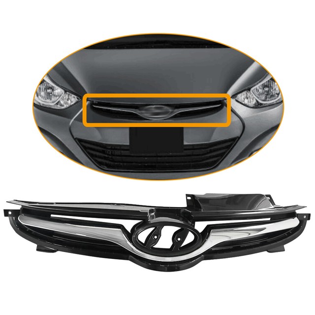 Front Bumper Grill ABS Upper Grille Radiator for Hyundai Elantra 2014