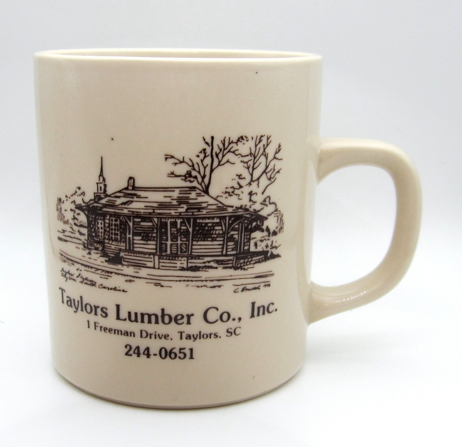 Taylors Lumber Company SC Coffee Cup Mug History Southern Railroad