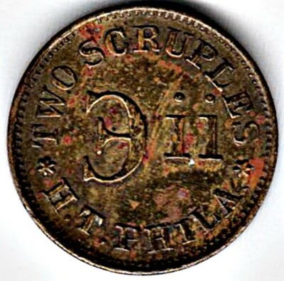 Apothecary Weight: Two Scruples: H.T. Phila. | eBay