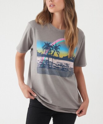 Gray & Pink Lagoon Tee - Juniors Size M