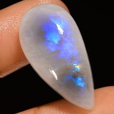 Natural Rainbow Moonstone Pear Shape Cabochon Gemstone 24.5 Ct 27X13X7mm X-21675